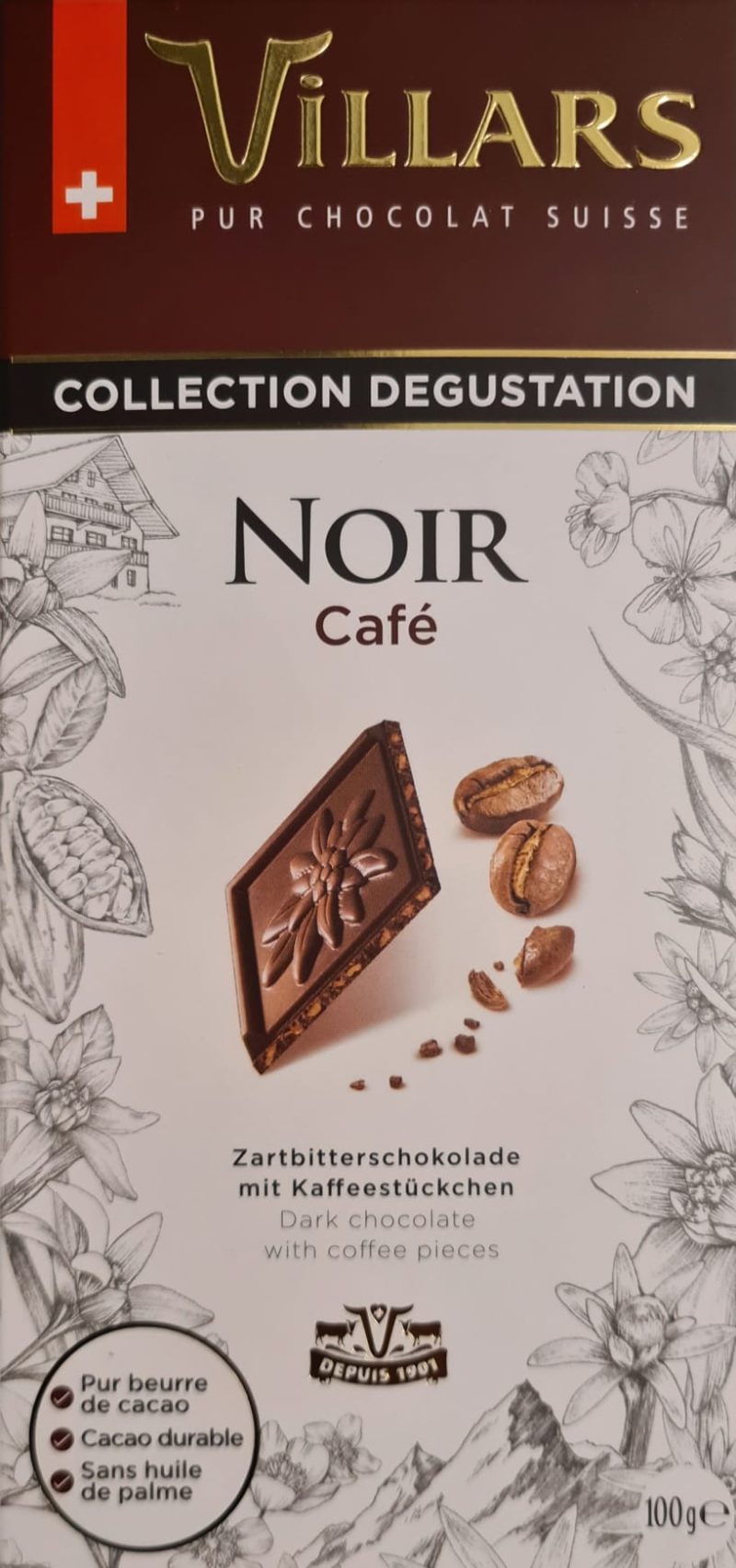 Villars, Chocolat Noir, éclats de Café